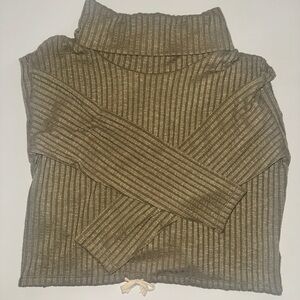Deep green ribbed turtle neck